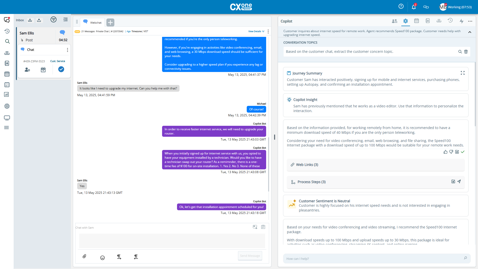 screenshot of CXone Mpower